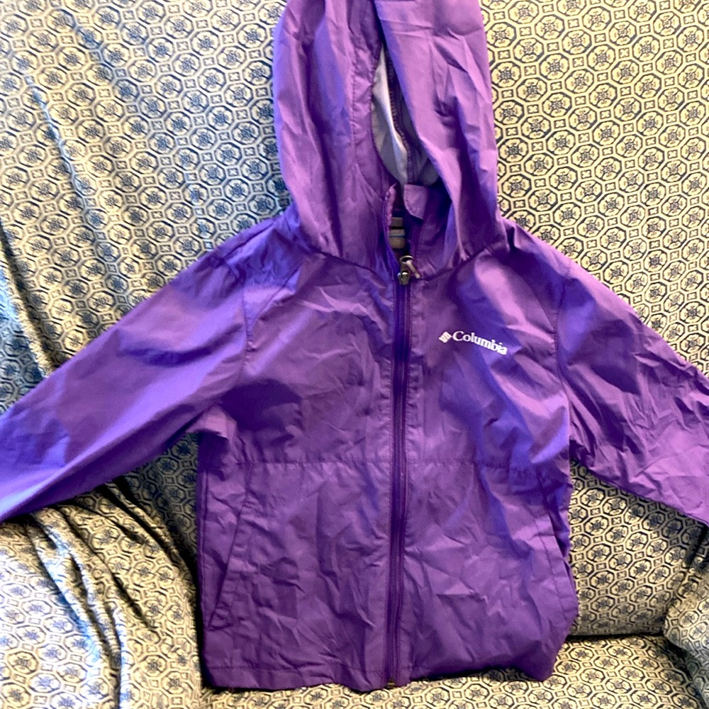 Girls size XS (6/6x) Purple Columbia rain coat